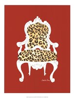 Framed Leopard Chair On Red