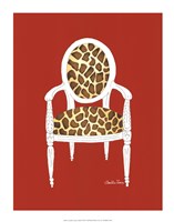 Framed Giraffe Chair On Red