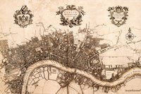 Framed Plan of the City of London, 1720
