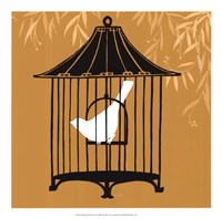 Framed Birdcage Silhouette I