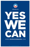 Framed Barack Obama - (Yes We Can - Blue) Campaign Poster