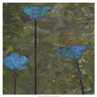 Framed Teal Poppies II