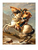 Framed Napoleon (1769-1821) Crossing the Alps at the St Bernard Pass