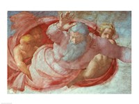 Framed Sistine Chapel: God Dividing the Waters and Earth