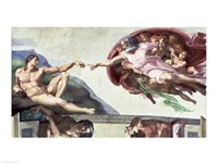 Framed Sistine Chapel Ceiling (1508-12): The Creation of Adam, 1511-12