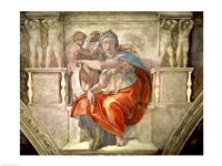 Framed Sistine Chapel Ceiling: Delphic Sibyl