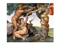 Framed Sistine Chapel Ceiling (1508-12): The Fall of Man, 1510 (detail)