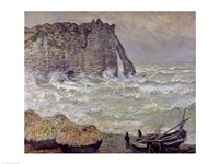Framed Rough Sea at Etretat, 1883