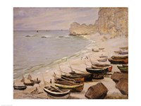 Framed Boats on the Beach at Etretat, 1883