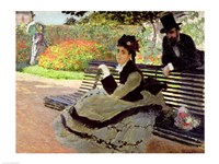 Framed Madame Monet on a Garden Bench