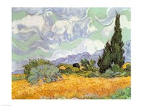 Framed Wheatfield with Cypresses, 1889