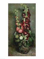 Framed Vase of Hollyhocks, 1886