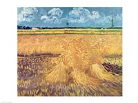 Framed Wheatfield with Sheaves, 1888 - wheat pile