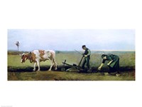 Framed Labourer and Peasant Planting Potatoes, 1884