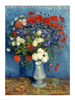 Framed Still Life: Vase with Cornflowers and Poppies, 1887