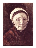 Framed Head of an old woman in a Scheveninger Cap
