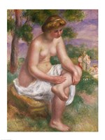 Framed Seated Bather in a Landscape