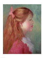Framed Young girl with Long hair in profile, 1890