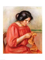 Framed Gabrielle darning, 1908
