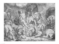 Framed Daniel in the lions' den