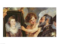 Framed Medici Cycle: Henri IV  Receiving the Portrait of Marie de Medici detail