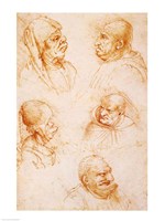 Framed Five Studies of Grotesque Faces