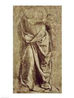 Framed Drapery Study for a Standing Figure Seen from the Front