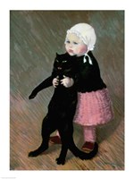 Framed Small Girl with a Cat, 1889