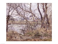 Framed Banks of the Oise, near Pontoise, Cloudy Weather, 1878
