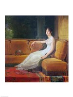 Framed Empress Josephine - yellow couch