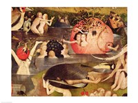 Framed Garden of Earthly Delights: Allegory of Luxury, horizontal detail of the central panel, c.1500
