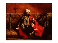 Framed Turk smoking sitting on a sofa, c.1825