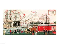 Framed Commodore Perry's Gift of a Railway to the Japanese in 1853