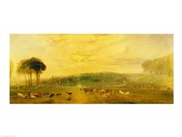 Framed Lake, Petworth: Sunset, Fighting Bucks