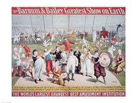Framed Poster advertising the Barnum and Bailey Greatest Show on Earth