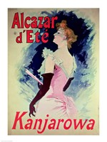 Framed Poster advertising Alcazar d'Ete starring Kanjarowa