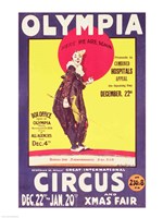 Framed Bertram Mills circus poster, 1922