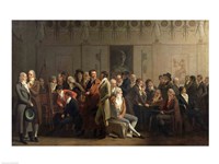 Framed Reunion of Artists in the Studio of Isabey, 1798