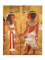 Framed Tutankhamun and his wife, Ankhesenamun