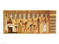 Framed Judgement of Osiris, detail from a Book of the Dead