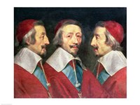 Framed Triple Portrait of the Head of Richelieu, 1642