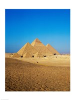 Framed Giza Pyramids, Giza, Egypt (far away)