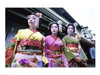 Framed Three geishas, Kyoto, Japan