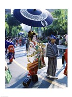 Framed Geisha Parade, Asakusa, Tokyo, Japan
