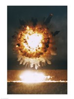 Framed San Clemente, CA The Explosion From A BGM-109 Tomahawk Missle