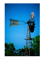 Framed Low angle view of an industrial windmill, Winterset, Iowa, USA