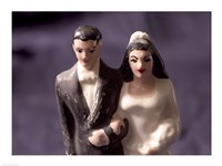 Framed Close-up of a wedding cake figurine