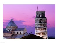 Framed Tower at night, Leaning Tower, Pisa, Italy