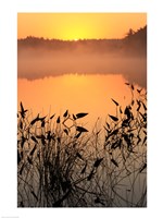 Framed Sunrise over a lake