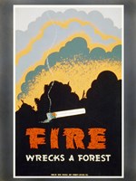 Framed Fire Wrecks a Forest